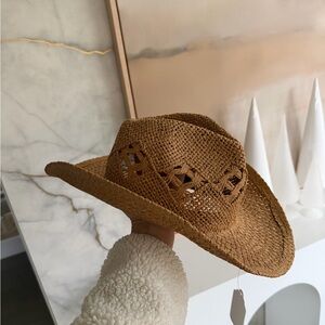 Stylish Tan Woven Cowboy Hat